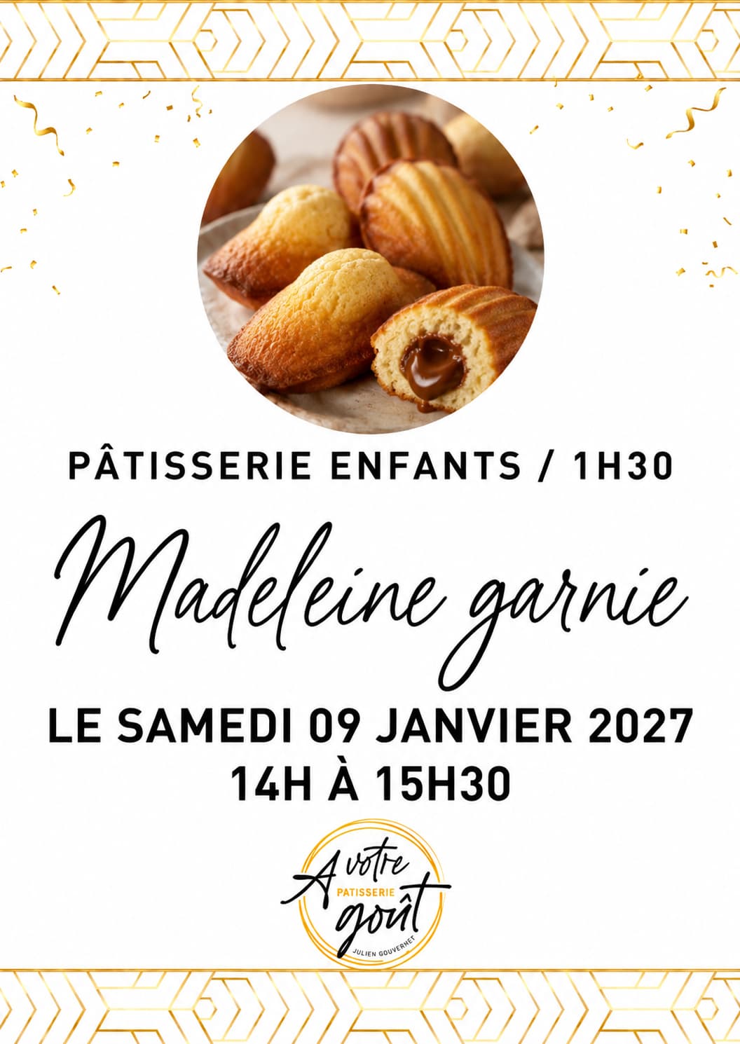 PÂTISSERIE ENFANTS - 1H30 - Samedi 09 janvier 2027